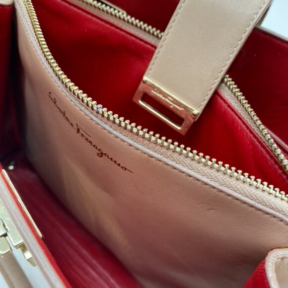 Salvatore Ferragamo Gancini Clasp Top Handle Bag | Leather | Made in Italy - Picture 9 of 10